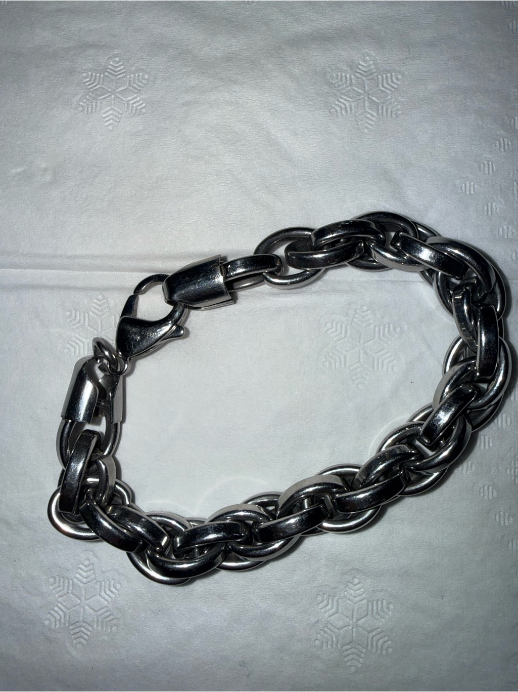 Mens Stainless Steel Chain Link Bracelet  Silver